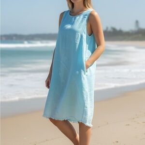 Tommy Bahama Light Blue Sleeveless Midi Dress